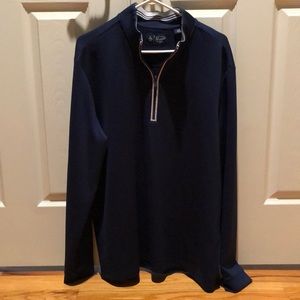 Penguin, Mens Large, Navy Blue, long sleeve, sport material, quarter zip.